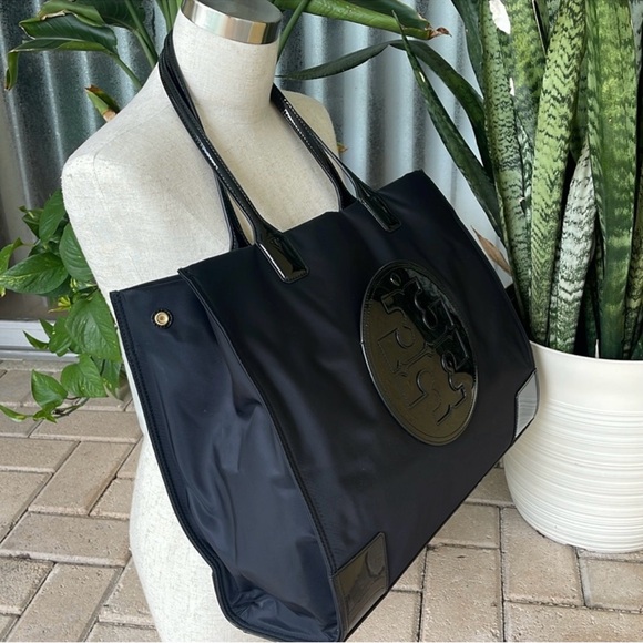 Tory Burch Ella Large Tote Black Nylon patent leather - Picture 8 of 15